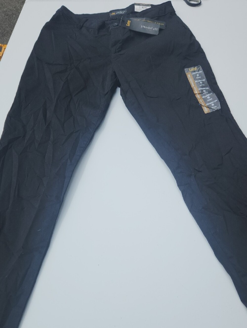 Lee Women’s Black Flat Front Straight Leg Pants Stretch Career Workwear - Picture 4 of 5